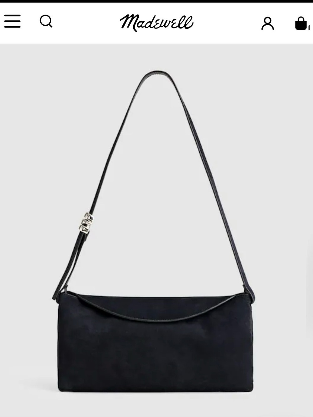 NWTMadewell Navy Suede Date Night Shoulder Bag with Adjustable Strap NY456
